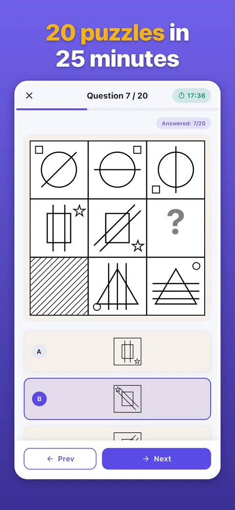 20 puzzles in 25 minutes: a test question